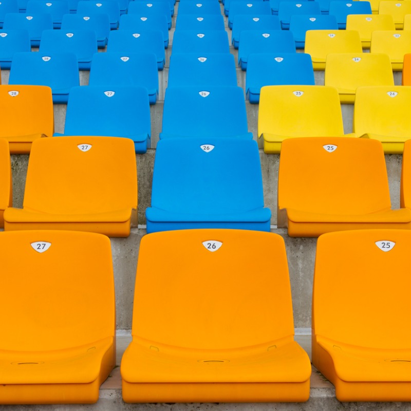 Colorful stadium seats