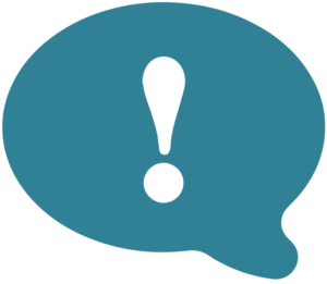 Thought bubble with exclamation point icon