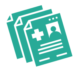 Stacked medical papers icon